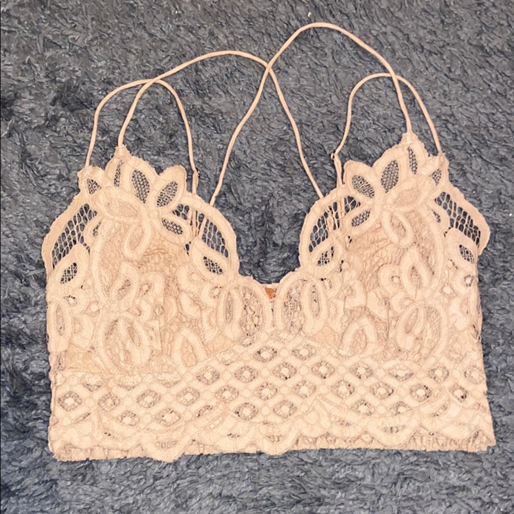 Free People Adella Nude Lace Bra